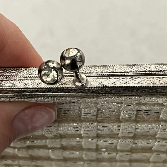 CFR/ Made in England/ Kiss snap closure/ Beige with gold thread/ Evening bag - Picture 9 of 14